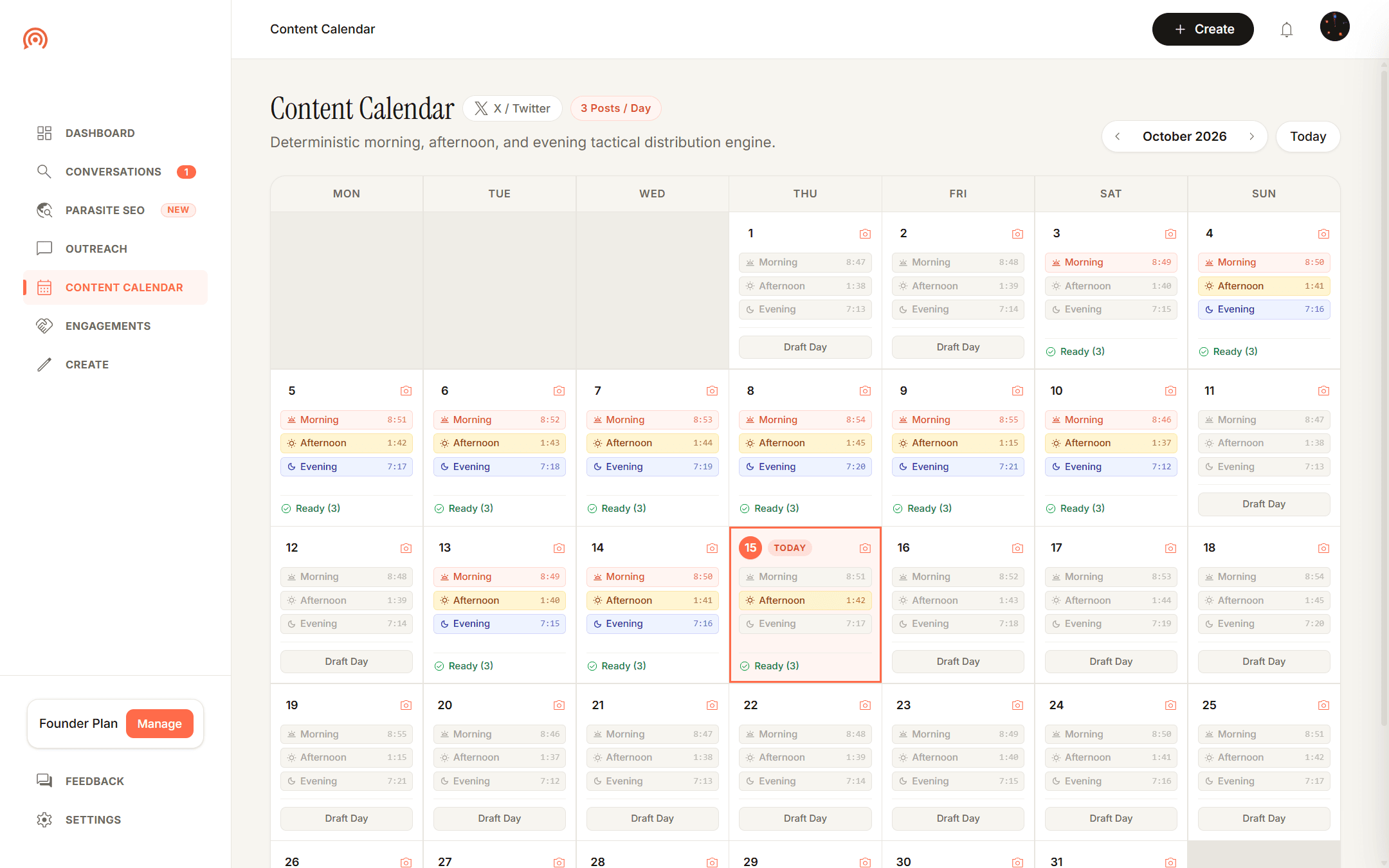 Xoru Content Calendar and Distribution Plan