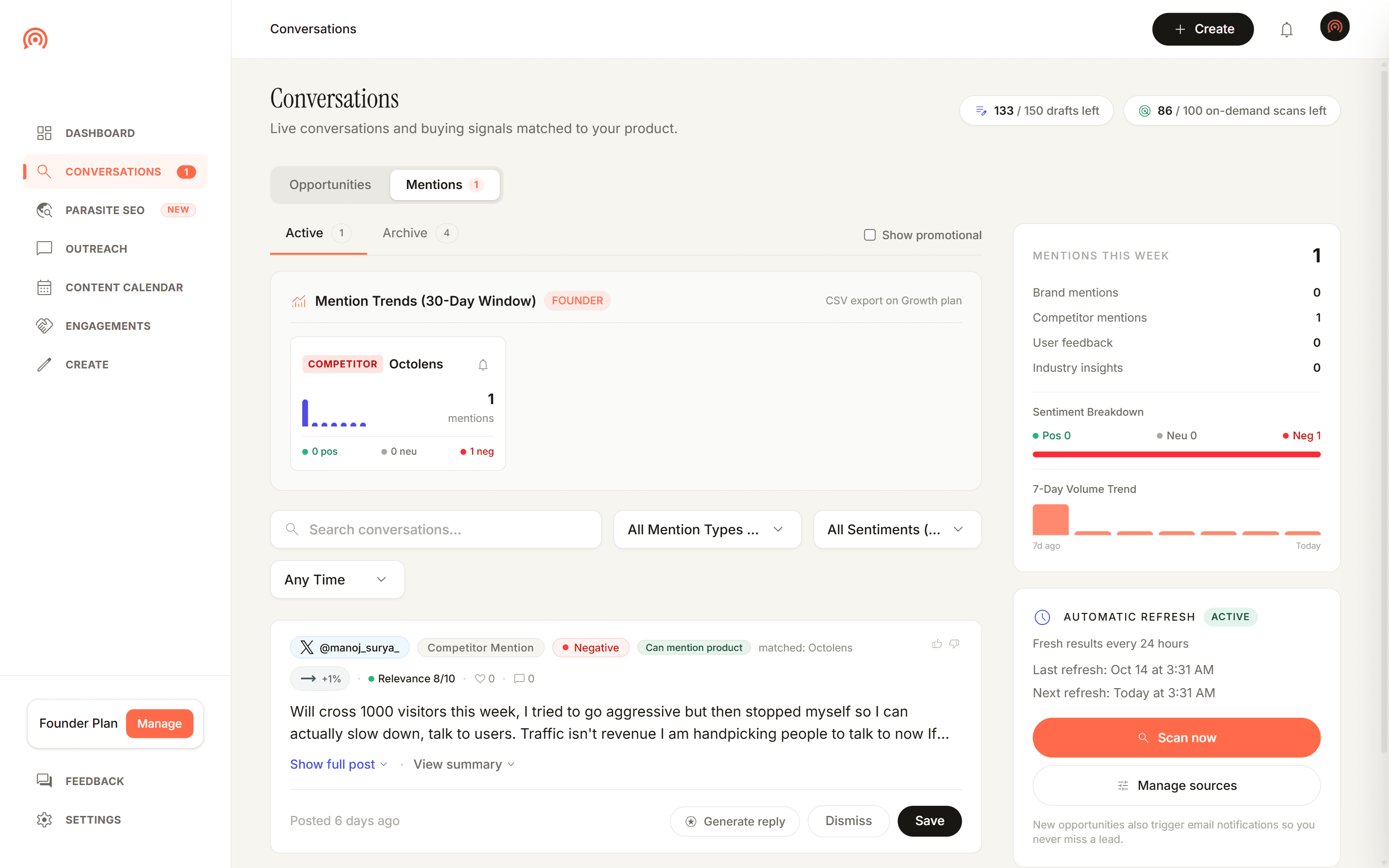 Conversations: Mentions Lens