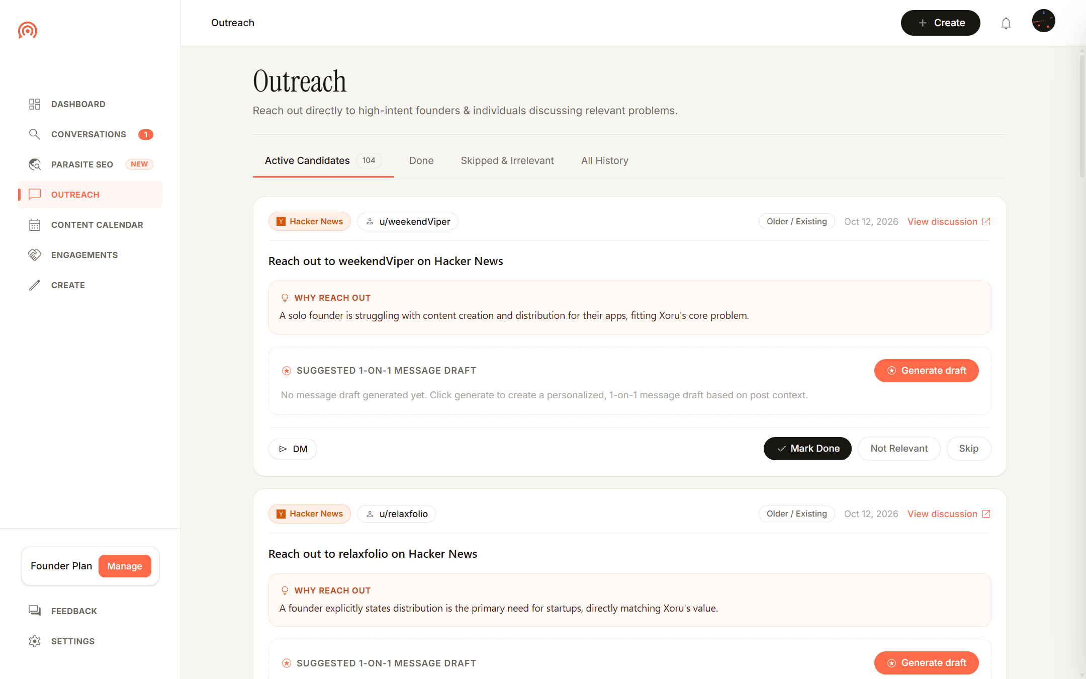 Xoru Outreach Queue